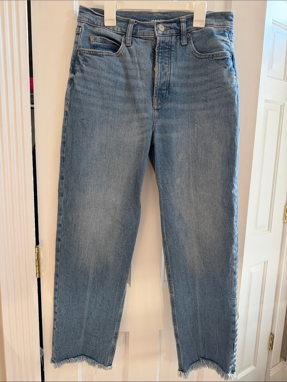 Old Navy Sky-Hi Straight Jeans in Light Blue Denim